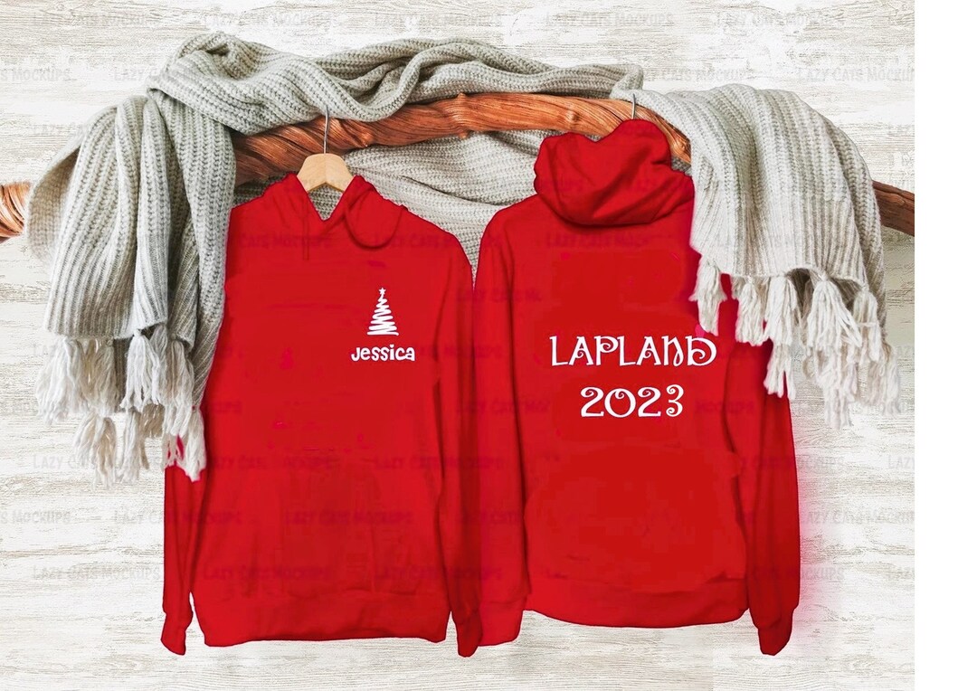 Personalised Lapland 2023 Hoodies Family Hoodies Christmas Hoodies, Red Christmas Hoodie Etsy