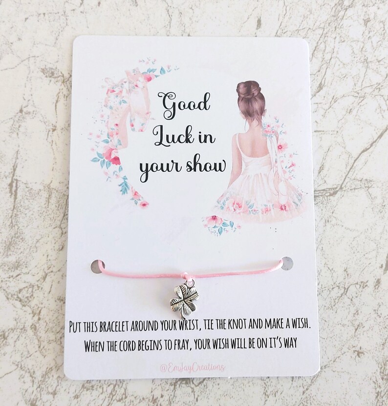 Good Luck in your dance show Ballerina Wish Bracelet, Dance Show Gift, dance show good luck gift bild 4