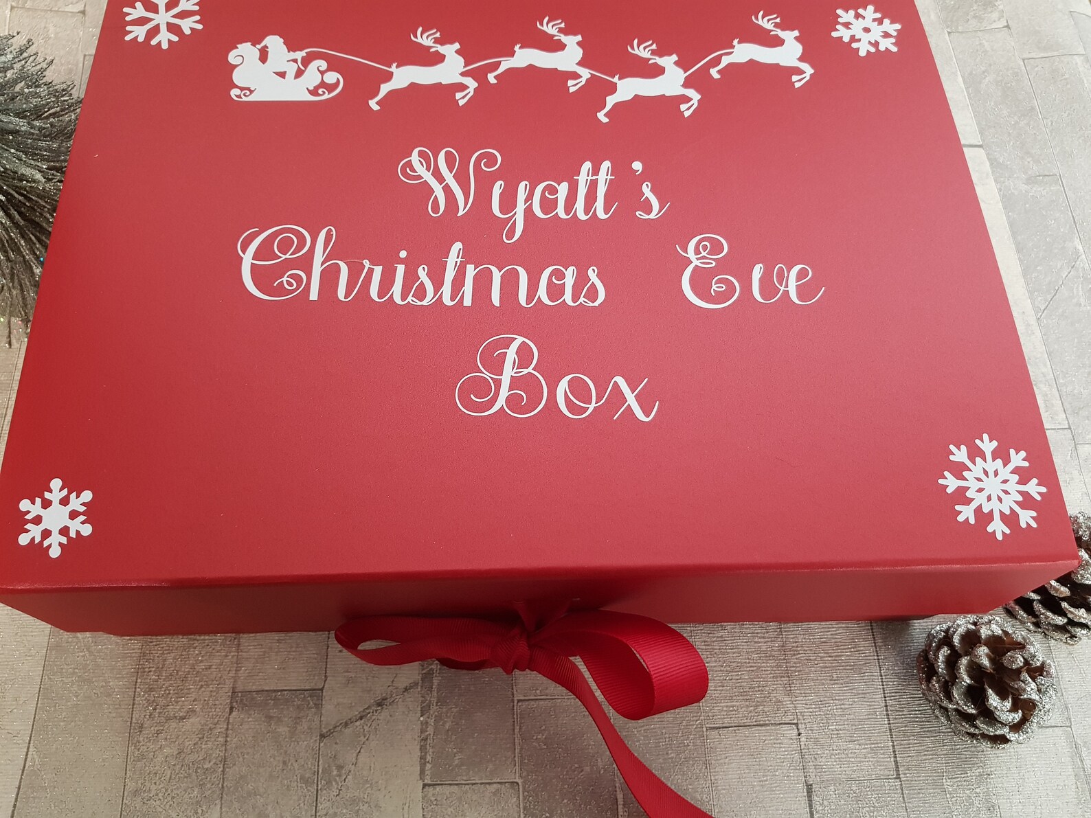 Boîte de réveillon de Noël personnalisée boîte cadeau de Noël - Etsy France