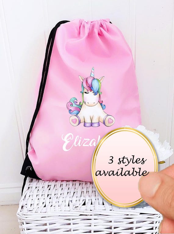 Personalised girls Unicorn drawstring bag Gym Bag Girls Drawstring Bag School Bag Unicorn School PE Bag Etsy