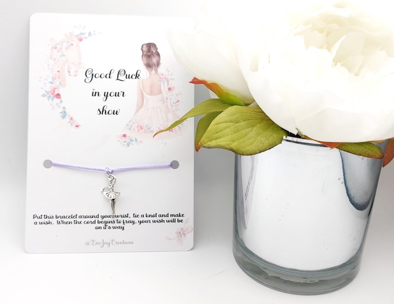 Good Luck in your dance show Ballerina Wish Bracelet, Dance Show Gift, dance show good luck gift bild 3