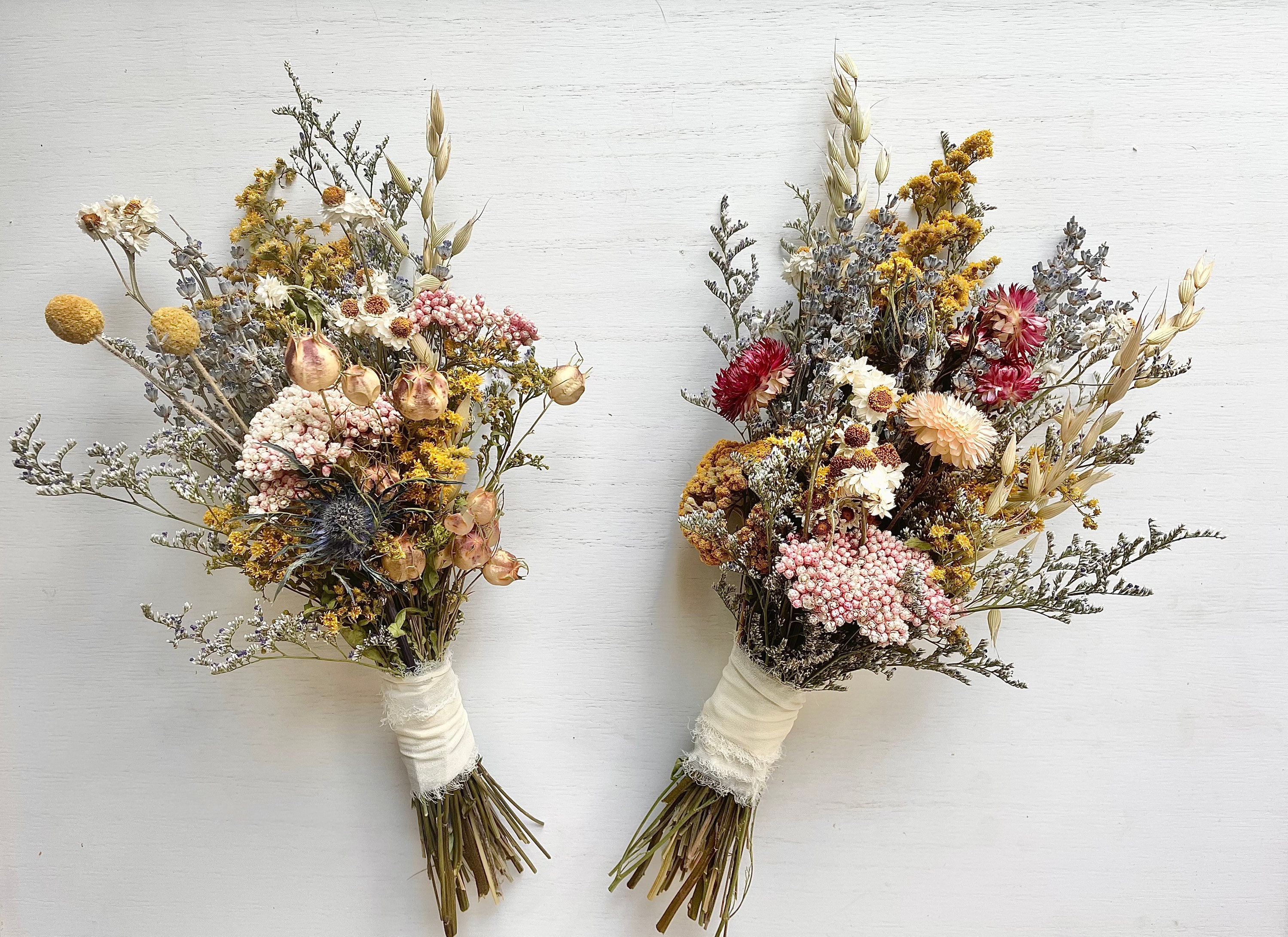 Bouquet Of Dried Wildflowers With Filter Effect Retro Vintage