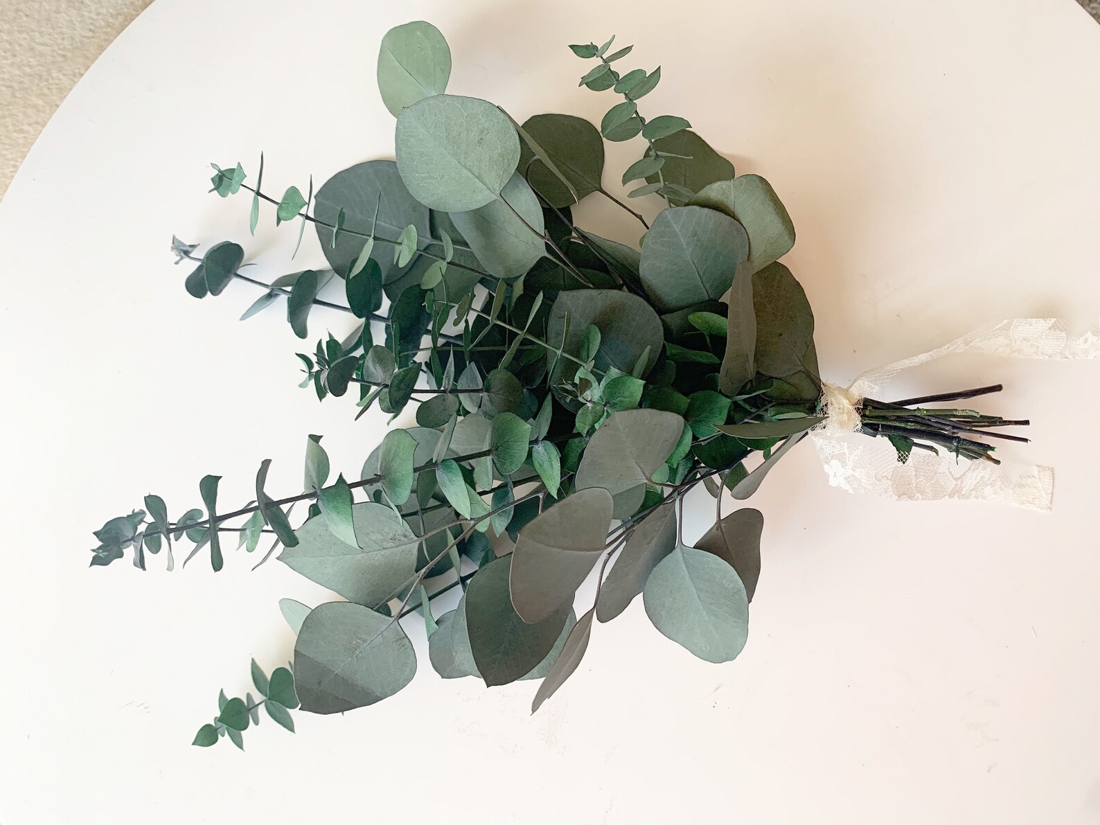 Spiral and Silver Dollar Eucalyptus Bouquet - Etsy