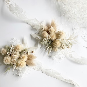 Cream clover flower wrist corsages