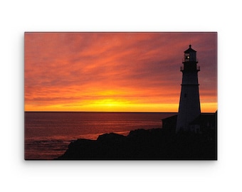 Portland Head Light Sunrise (Leinwand)