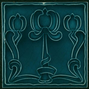 Original antique English Art Nouveau tile H. Richards 1906