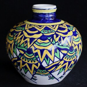 Charles Catteau  Boch Frères  Polychroom aardewerk Art Deco vaas 1926