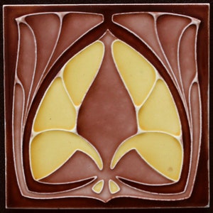Original Art Nouveau tile C 1900 Servais Werke Ehrang