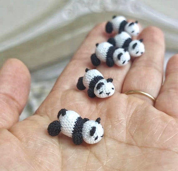Micro Crochet Panda: Handmade Acrylic Yarn Animal
