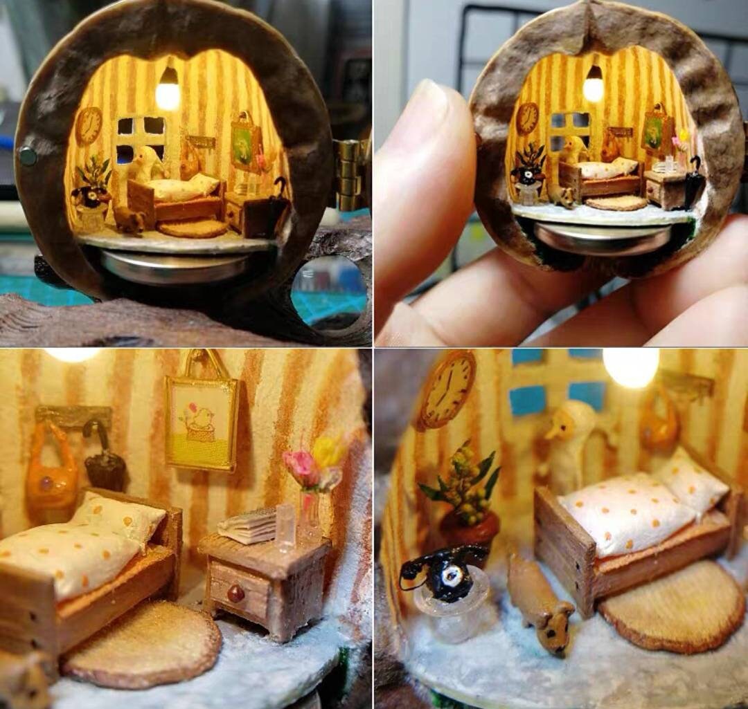 Walnut Shell Dollhouseminiaturedoll House Miniaturegift for Etsy