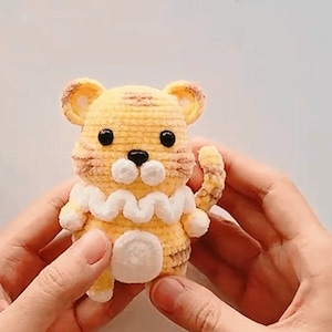 Little tiger crochet Pattern, animal crochet pattern, PDF pattern, with detailed picture, for beginner, crochet Tutorials.Mini tiger pattern