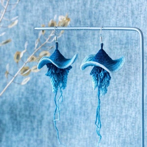Gehäkelte Ohrringe,handgefertigte Quallen Ohrringe,Geschenk für Mama,handgefertigter Schmuck,Häkelkunst,die Brautjungfer Geschenke,Hochzeitsgeschenke