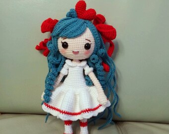 Princesse au crochet, poupée au crochet, fille mignonne au crochet, cadeau pour les filles, poupée Amigurumi, cadeau de baby shower, poupée faite à la main, poupée princesse, poupée câlin