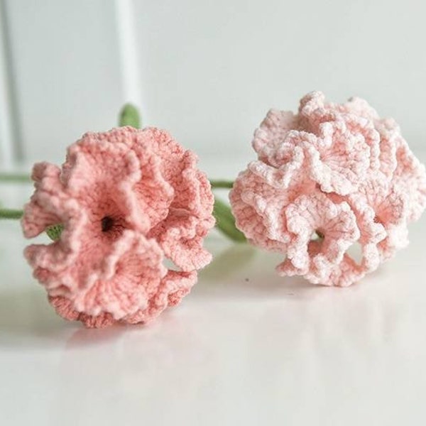 Crochet flower Pattern,crochet carnation pattern,PDF pattern, with detailed picture, for begineer