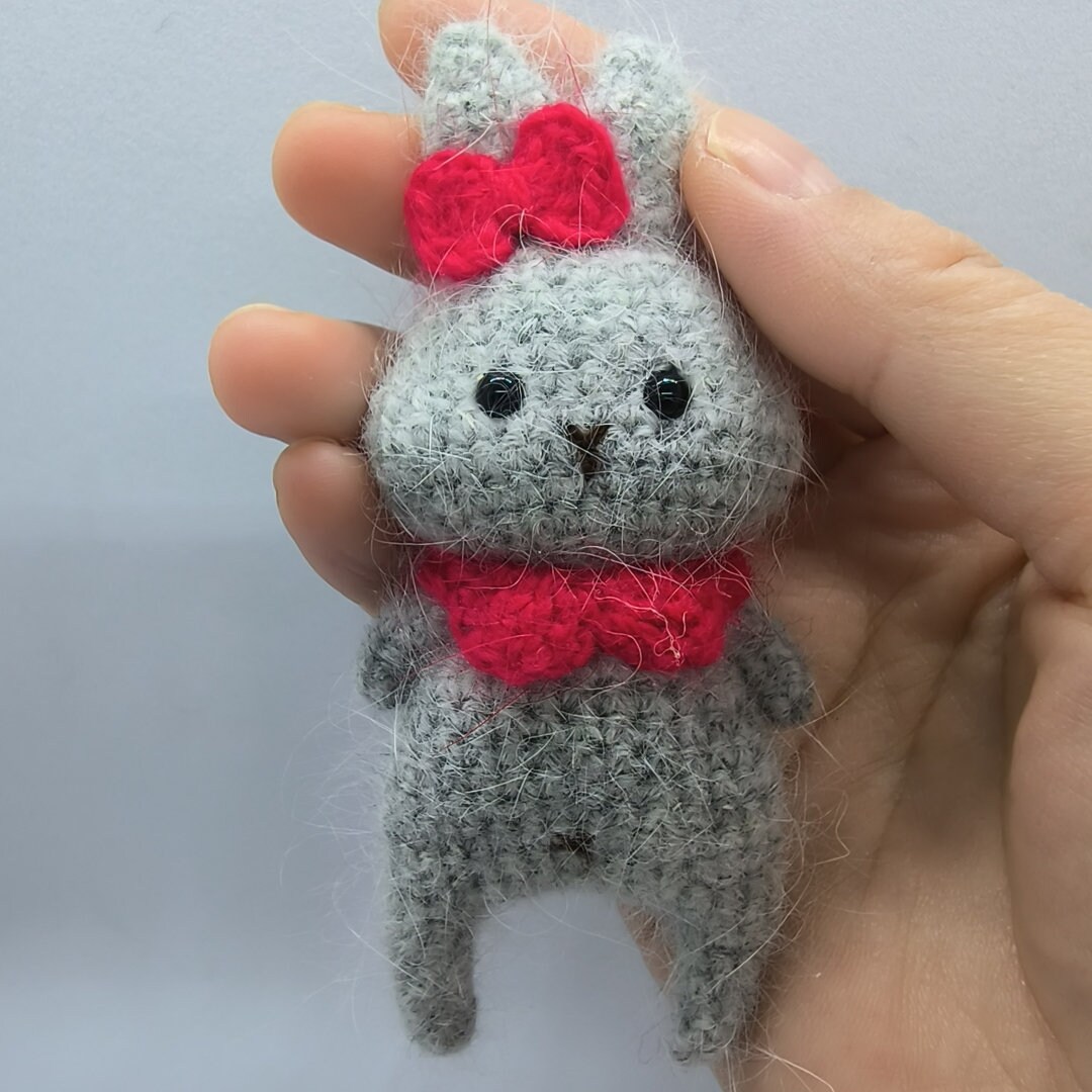 Micro Crochet Rabbit Doll: Handmade Acrylic Yarn Art - Etsy