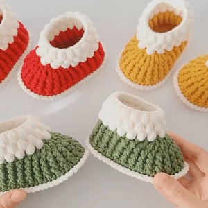 Crochet Baby shoes pattern,crochet pattern,handmade new born gift,winter shoe for baby, length  4.3 inches,suit for baby aged 6-8 months