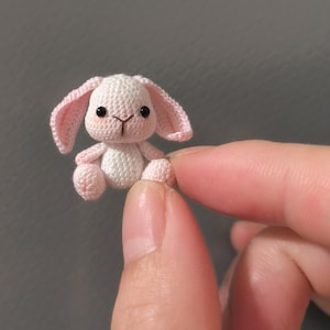 Micro Crochet animal, micro crochet rabbit, miniature,doll house decor
