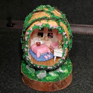 Walnut Shell doll house,Xmas gift,miniature doll house,miniature landscape,gift idea
