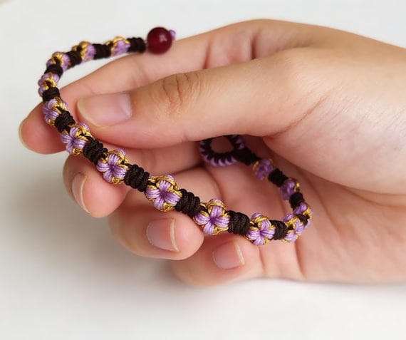 Floral Macrame Bracelet Tutorial: Beginner-Friendly (PDF Pattern)