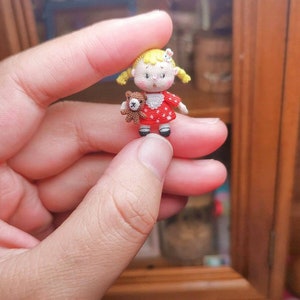 Häkelkunst, Mini-Häkelpuppe, Mikro-Häkeltiere, Puppenhausdekor, Kuschelpuppen für BJD, Blythe Accessoires, Modepuppe