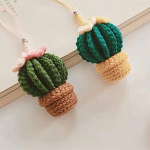Crochet ball cactus pattern, crochet flower pattern,crochet potted plant pattern, PDF pattern, crochet pattern for beginner