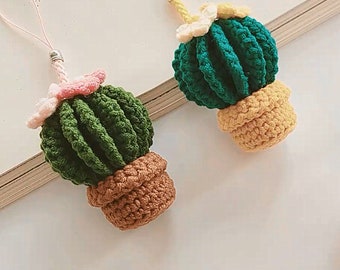 Crochet ball cactus pattern, crochet flower pattern,crochet potted plant pattern, PDF pattern, crochet pattern for beginner