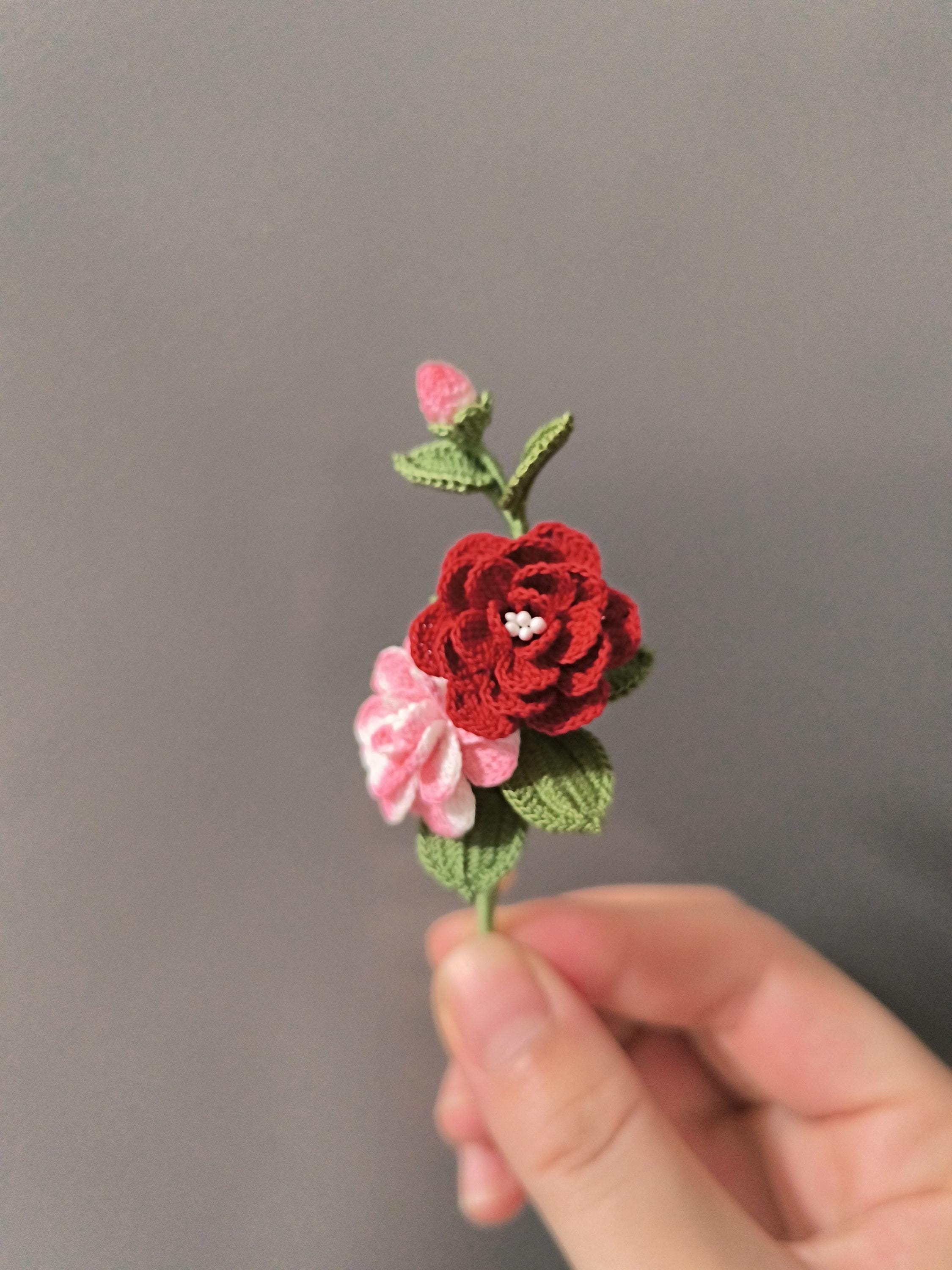 Micro Crochet Flower Brooch: Handmade Cotton Jewelry - Etsy