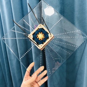Plastic blocking board with Stainless Steel Pins,for granny squares,crochet motifs,Acrylic shaping plate,2 panels/set ,with protective film