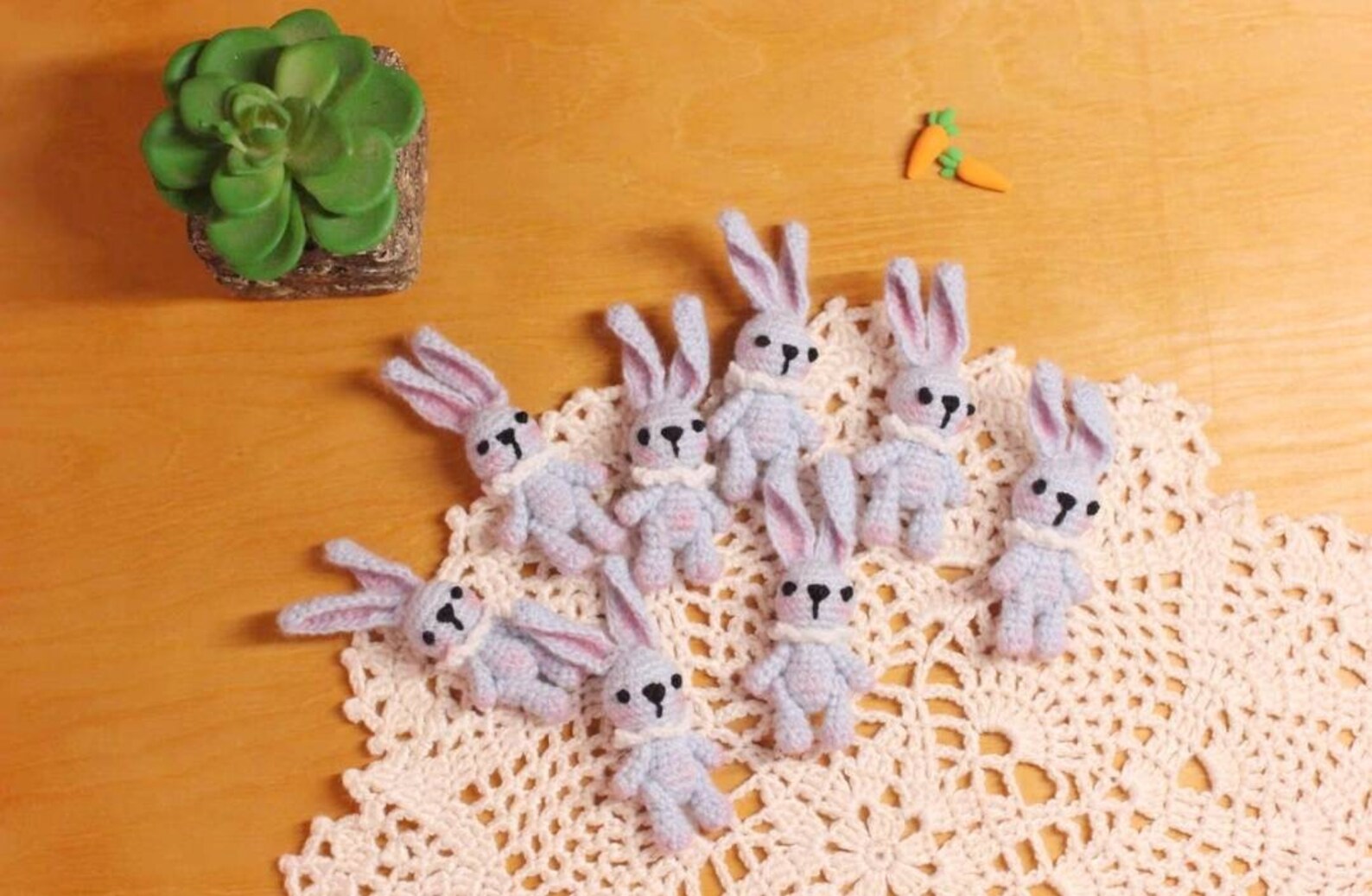 Micro Crochet Rabbit Doll: Handmade Acrylic Art, Blythe Accessory - Etsy