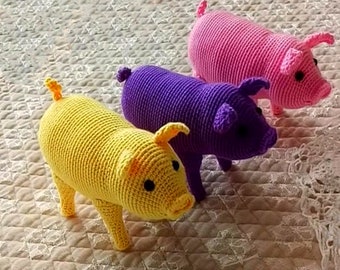 Pattern, Crochet mini pig, animal pattern,Amigurumi tutorials,big pig pattern, for beginners, crochet cute pig,crochet animal tutorials