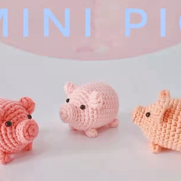 Little pig crochet Pattern, animal crochet pattern, PDF pattern, with detailed picture, for beginner, crochet Tutorials. Mini pig pattern