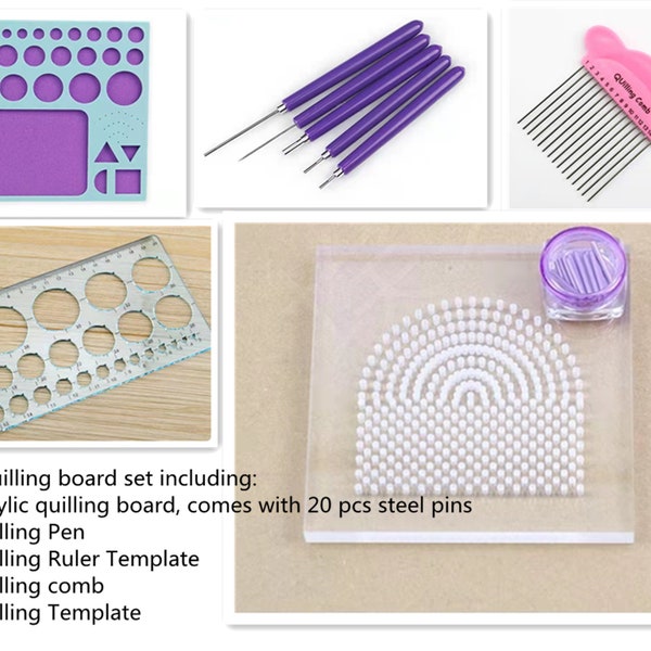 Quilling tool set for beginner,plastic quilling board,acrylic quilling board, Quilling Pen, Quilling Ruler,Quilling Template, quilling comb