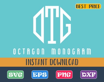 Octagon Monogram Font SVG, Octagon monogram font, Octagon Font , Octagon Monogram SVG, Octagon Alphabet, Monogram Svg, Dxf, Eps, Png