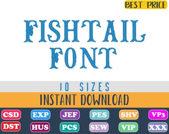 Fishtail Monogram Embroidery, Fishtail monogram font embroidery, Embroidery Fonts , Embroidery Monogram Alphabet , Monogram Embroidery