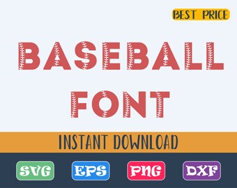Baseball Font SVG, Eps, Dxf, PNG , Baseball alphabet , Softball alphabet , Softball Font , Baseball Monogram , Softball Monogram