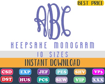 Keepsake Monogram Embroidery, Keepsake monogram font embroidery, Embroidery Fonts, Embroidery Monogram Alphabet, Monogram Embroidery