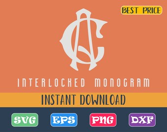 Interlocked Monogram SVG, Interlocked Monogram font, Interlocked Font, Monogram SVG , Monograms svg Cut Files Svg , Dxf , Eps , Png