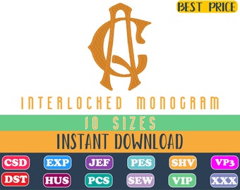 Interlocked Monogram Embroidery, interlocked monogram font embroidery, Embroidery Fonts , Embroidery Monogram Alphabet , Monogram Embroidery