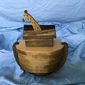 Noah&#39;s Ark, Wooden Ark of Noah, Handmade Ark of Noah, Present and Gift, Ancient Bible Model, Wooden Animals, Christmas Gift