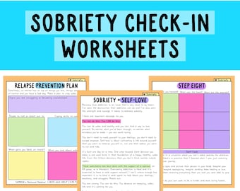 Sobriety Worksheets  | Recovery | AA | Addiction | Sober Life | 12 Steps |  Relapse Prevention | Substance Use Resources