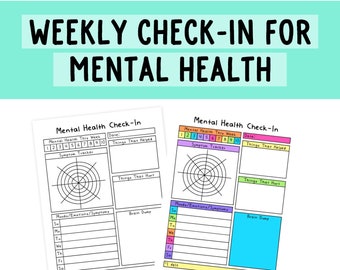 Weekly Mental Health Check-In | Mood Tracker | Symptom Tracker