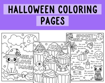 Halloween Coloring Pages | Printable | Hand Drawn | Fall Themed l Digital Workbook | Cute Printable Sheets PDF | Spooky Season |