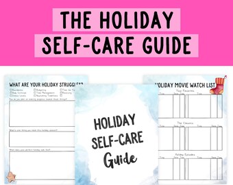 Holiday Self-Care Guide | Holiday Planner | Christmas Planner | Gift Tracker | Holiday Menu | Christmas Worksheets| Bujo Printable