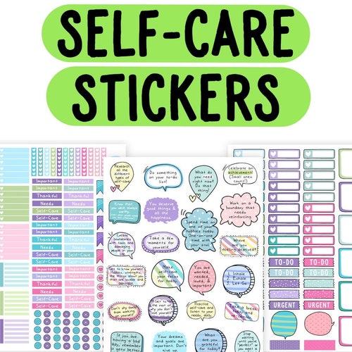 Planner Stickers Mental Health Self Care Quote Stickers - Etsy
