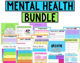 The Mental Health Bundle | Anxiety | Depression | Therapy | Worksheets