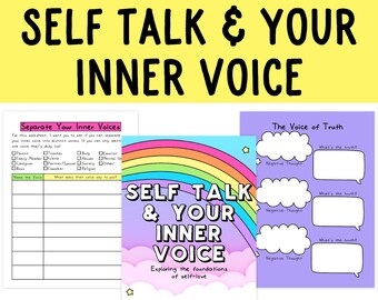 Self-Talk & Your Inner Voice | Self-Worth | Inner Critic | Mental Health Workbook | Mental Wellness