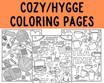 Cozy (Hygge) Coloring Pages | Printable | Hand Drawn | Fall Themed l Digital Coloringbook | Cute Printable Sheets PDF | Self-Care | Comfort