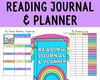 Reading Journal & Planner | Digital or Printable | Reading Tracker | Book Reviews | Reading Challenge Planner Bundle | Bookshelf | Books