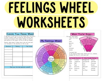 Feelings Wheel | Emotion Wheels | Mental Health Worksheet | Emotional Intelligence | Wellness