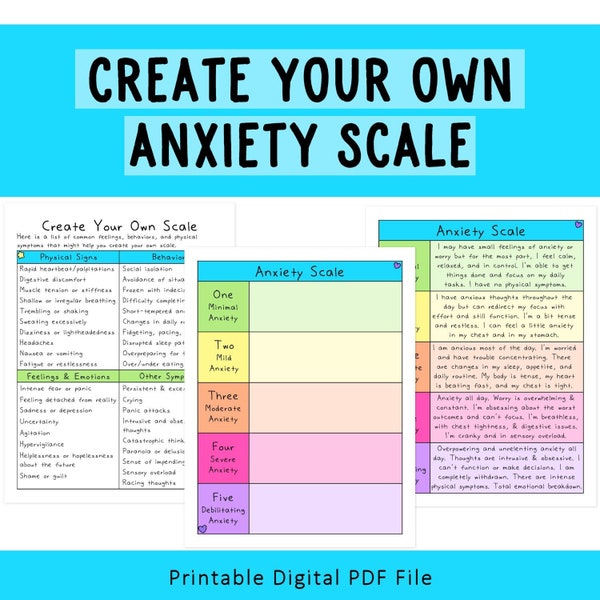 Anxiety Scale | Anxiety Tools | Worksheets | Self-Help | Mental Health | Create Your Own Scale | GAD | General Anxiety | Therapy Resource